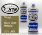 Preview: Dodge, Black Gold Metallic, UG / LUG: 400ml Sprühdose + 400ml Klarlack - Set, von ATW Autoteile West.